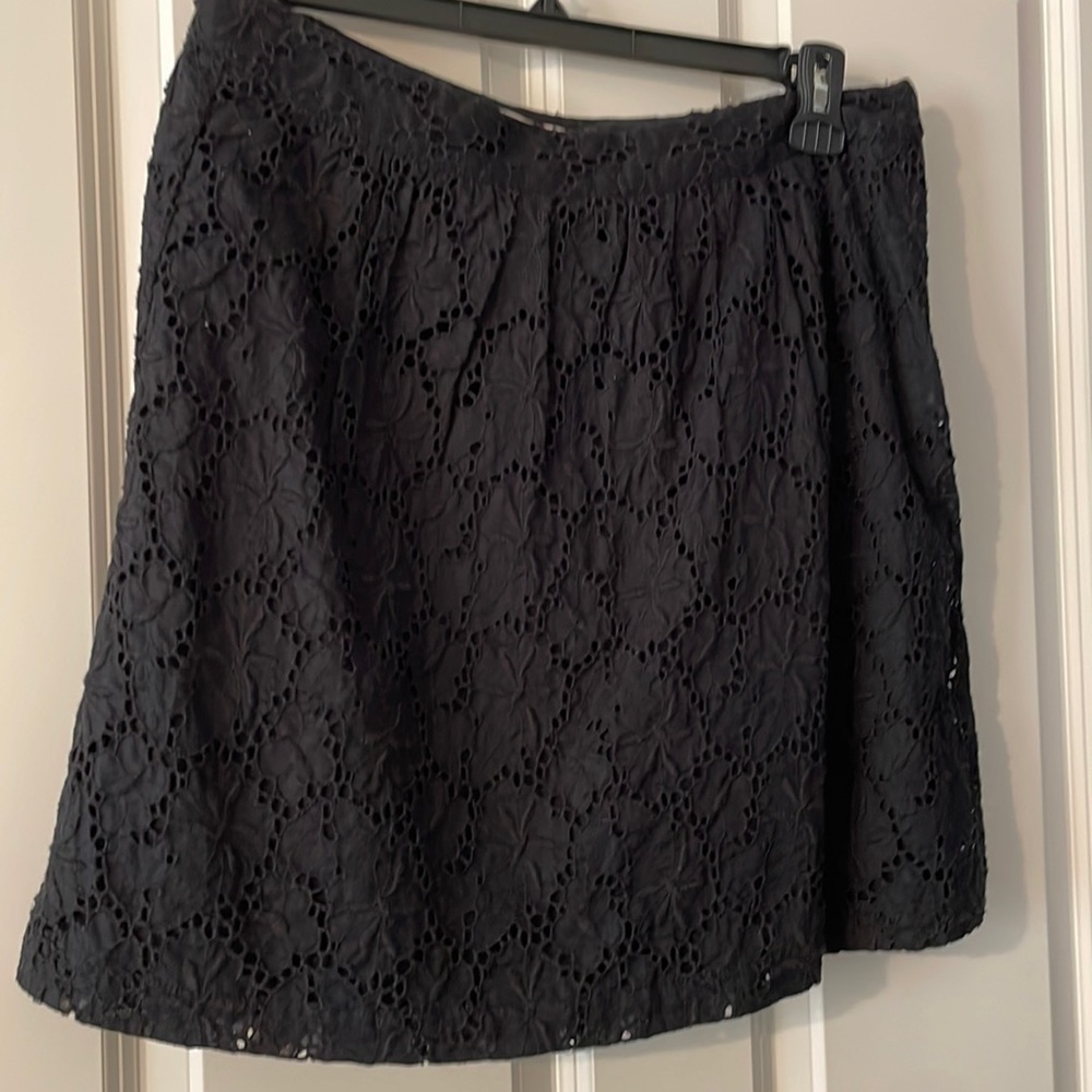 LOFT black eyelet skirt